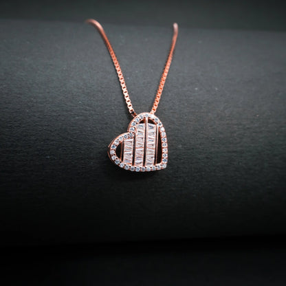 Elegant Heart Crystal Pendant Necklace