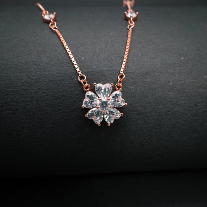 Sparkling Flower Diamond Pendant Necklace