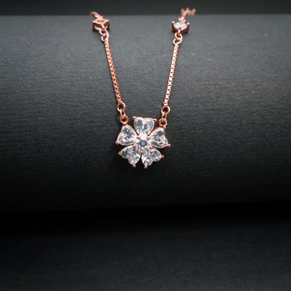 Sparkling Flower Diamond Pendant Necklace