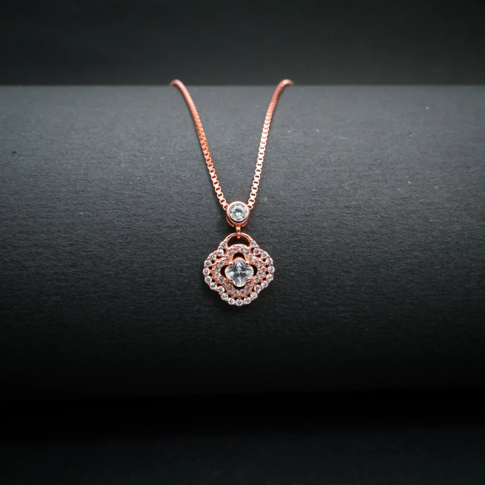Luxury Floral Crystal Pendant Necklace
