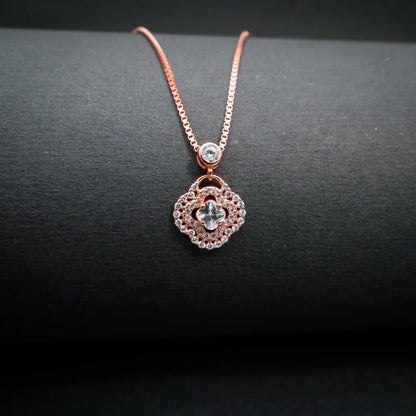 Luxury Floral Crystal Pendant Necklace