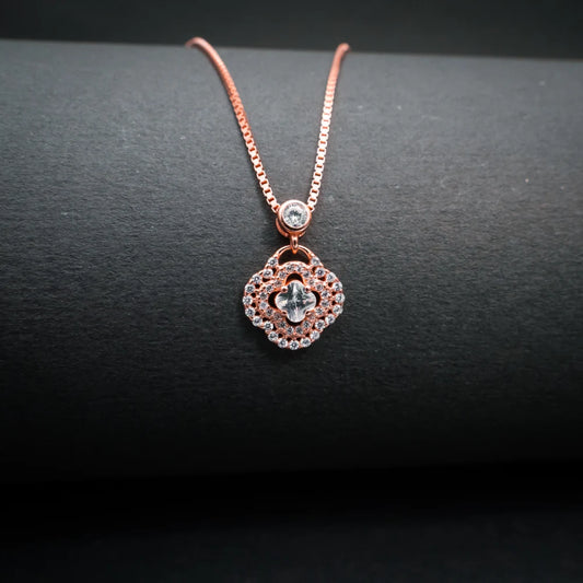 Luxury Floral Crystal Pendant Necklace