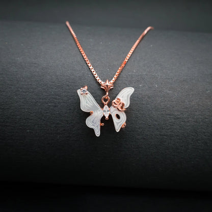 Rose Gold Butterfly Charm Necklace