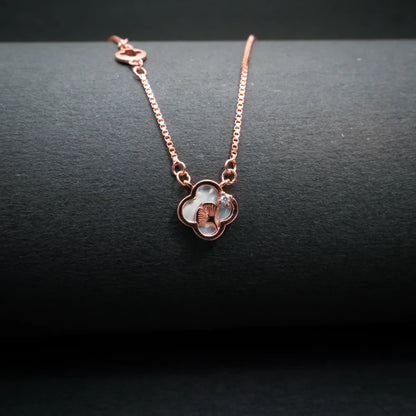Rose Gold Clover Charm Necklace