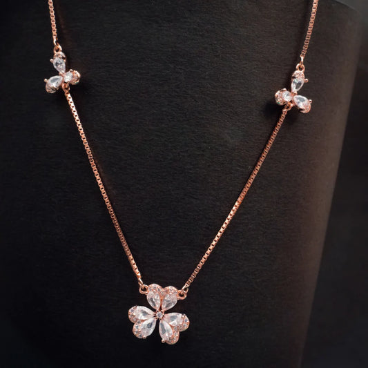 Elegant Butterfly Zircon Charm Necklace