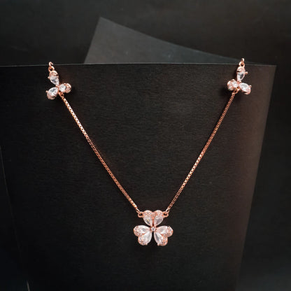 Elegant Butterfly Zircon Charm Necklace