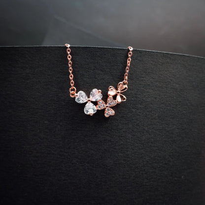 Rose Gold Butterfly Crystal Jewelry Set