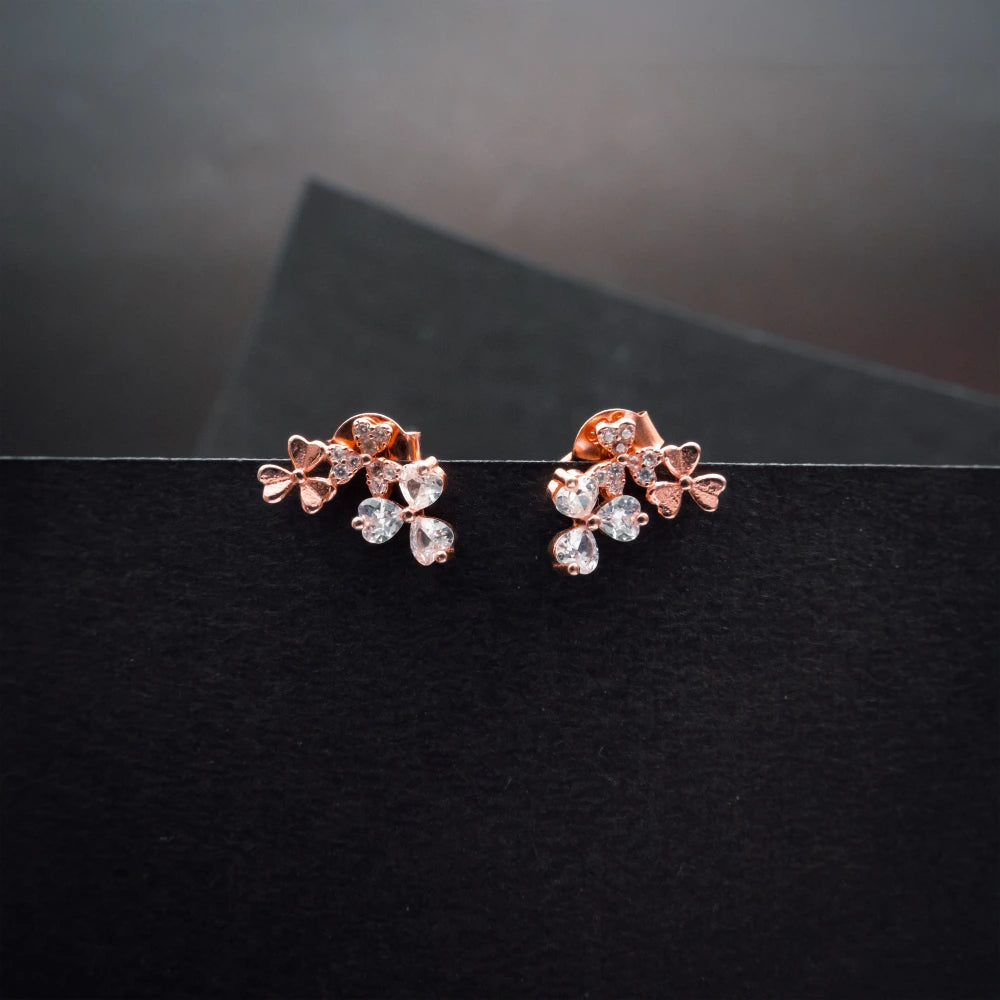 Rose Gold Butterfly Crystal Jewelry Set