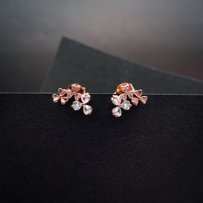 Rose Gold Butterfly Crystal Jewelry Set