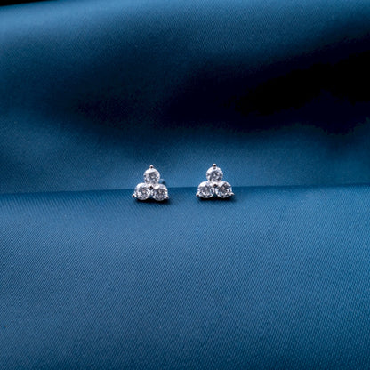 Trinity Triangle Crystal Stud Earrings